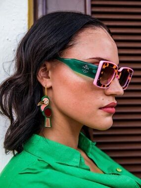 Bold Square Sunglasses in Pink & Tortoiseshell